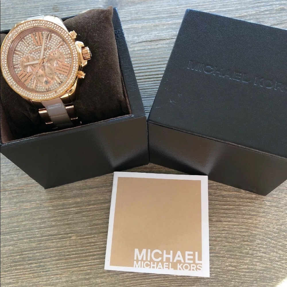 Michael Kors watch rose gold crystals